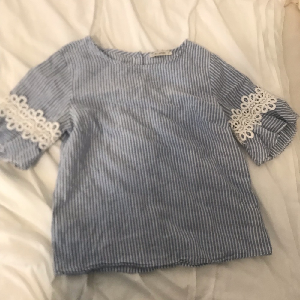 Striped blue and white shirt